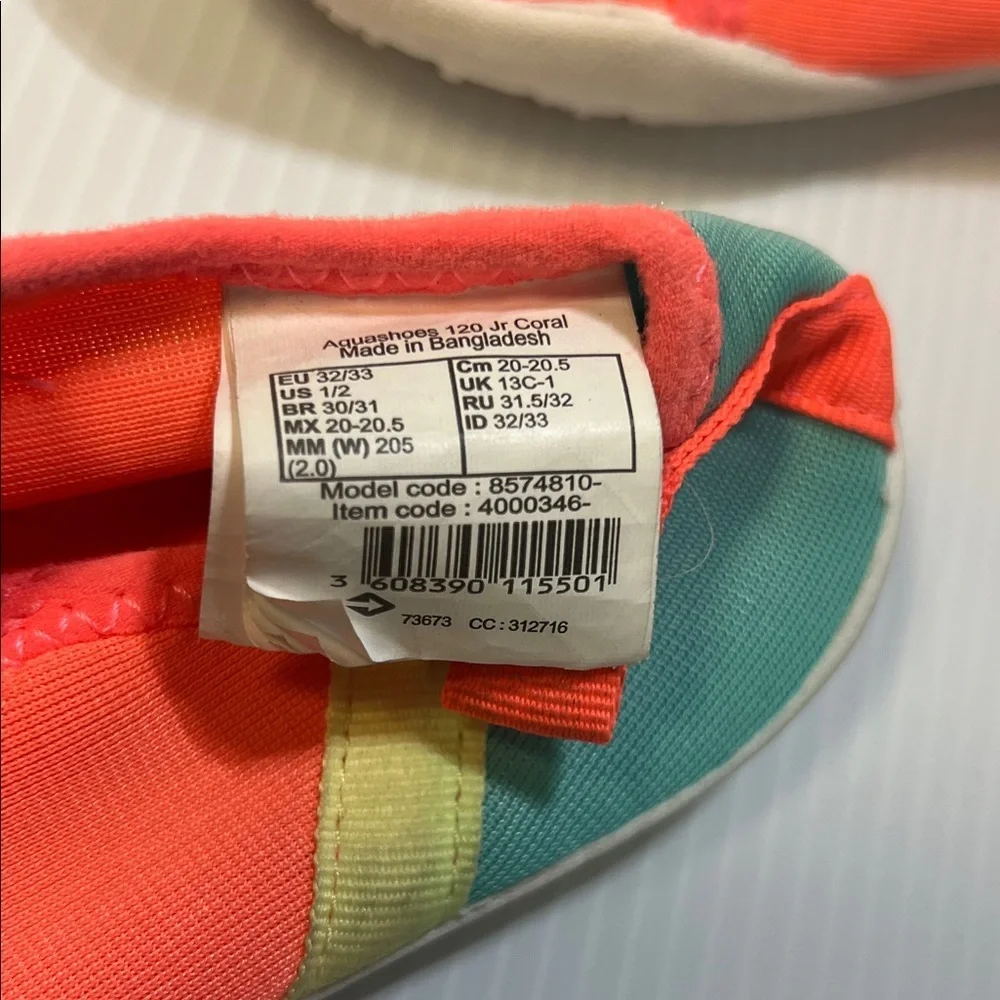 Bright Coral Kids Water Shoes